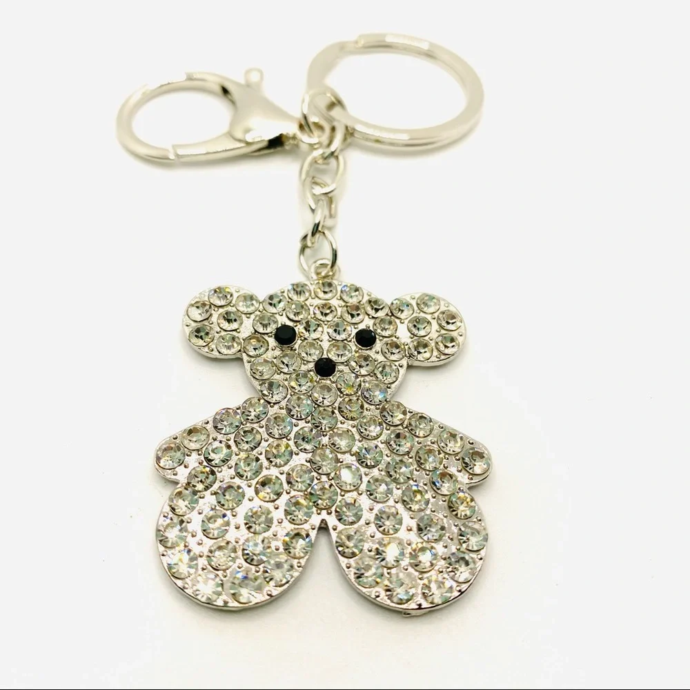 Keychain Purse Charm Teddy Bear Crystal